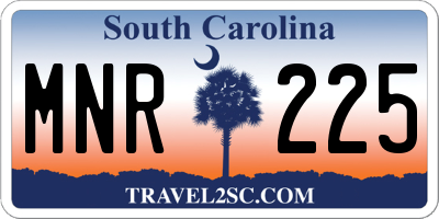 SC license plate MNR225