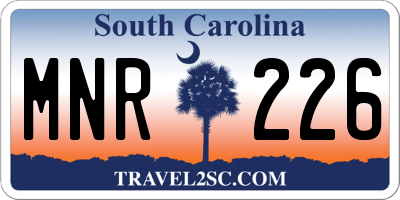 SC license plate MNR226