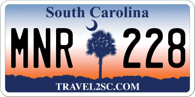 SC license plate MNR228