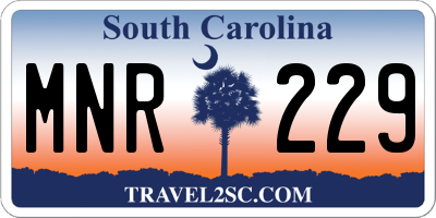 SC license plate MNR229