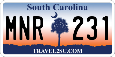 SC license plate MNR231