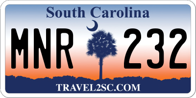 SC license plate MNR232