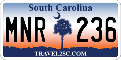SC license plate MNR236