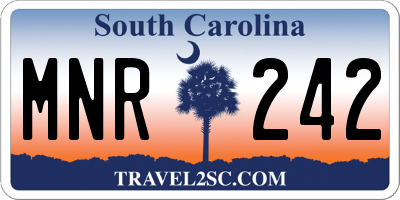 SC license plate MNR242