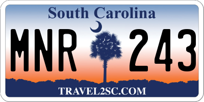 SC license plate MNR243