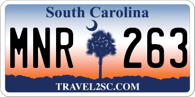 SC license plate MNR263