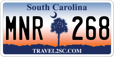 SC license plate MNR268