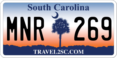 SC license plate MNR269