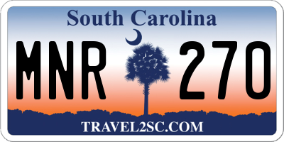 SC license plate MNR270