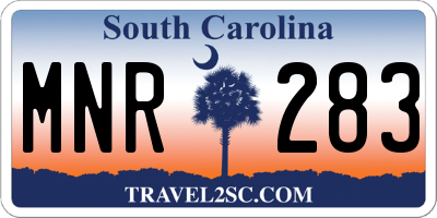SC license plate MNR283