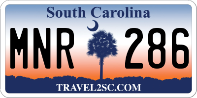 SC license plate MNR286