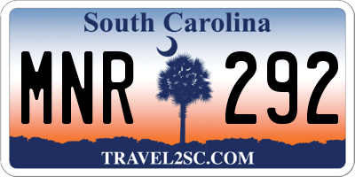 SC license plate MNR292
