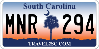 SC license plate MNR294