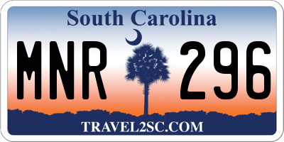 SC license plate MNR296