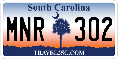 SC license plate MNR302