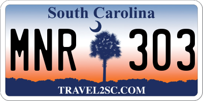 SC license plate MNR303