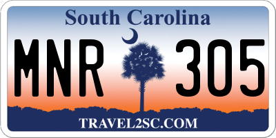 SC license plate MNR305