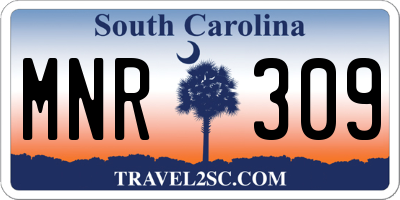 SC license plate MNR309