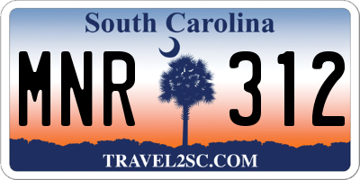 SC license plate MNR312