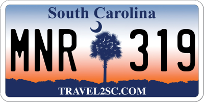 SC license plate MNR319