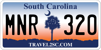 SC license plate MNR320
