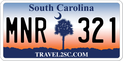 SC license plate MNR321