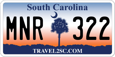 SC license plate MNR322