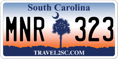 SC license plate MNR323