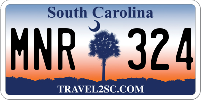SC license plate MNR324