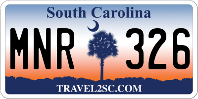 SC license plate MNR326