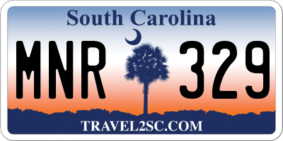 SC license plate MNR329