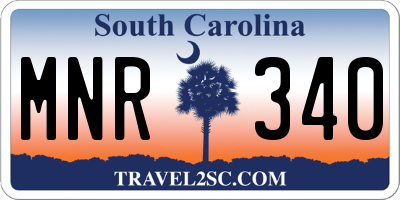 SC license plate MNR340