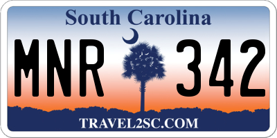 SC license plate MNR342