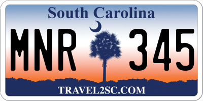 SC license plate MNR345