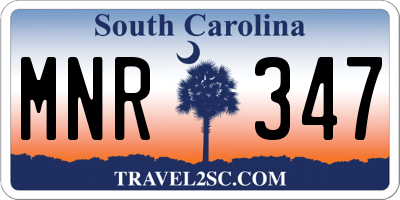 SC license plate MNR347