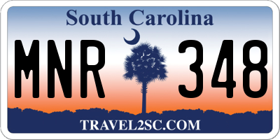 SC license plate MNR348