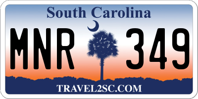 SC license plate MNR349