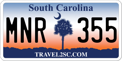 SC license plate MNR355