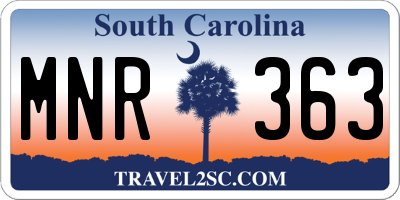 SC license plate MNR363