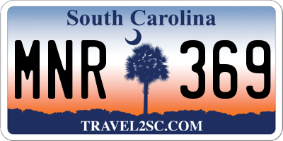 SC license plate MNR369