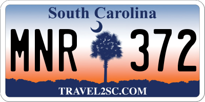 SC license plate MNR372