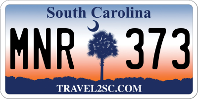 SC license plate MNR373