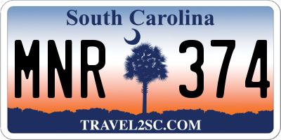 SC license plate MNR374