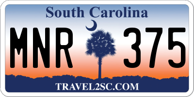SC license plate MNR375