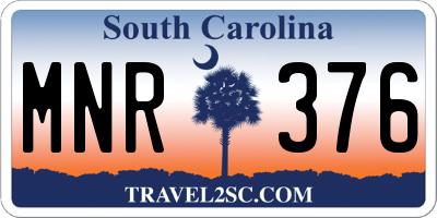 SC license plate MNR376