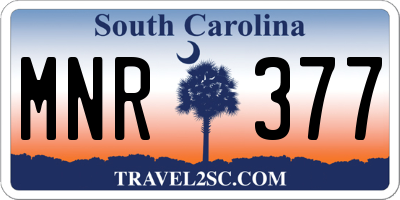 SC license plate MNR377