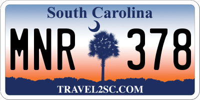SC license plate MNR378