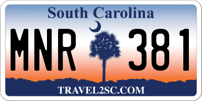 SC license plate MNR381