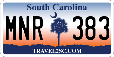 SC license plate MNR383