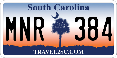 SC license plate MNR384